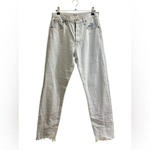 Agolde Women’s light wash Denim Distressed Frayed Hem Mid-Rise Jeans Size 27